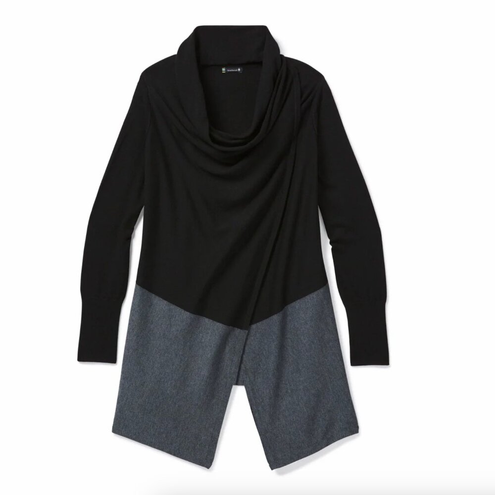 Smartwool Edgewood Wrap Sweater in Black‎ sz S